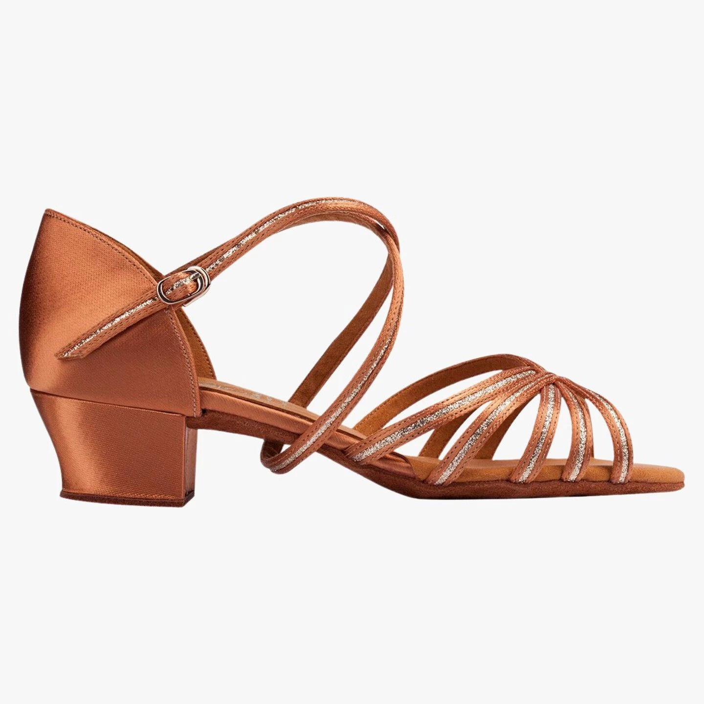 Style 1426 - Dark Tan Satin / Gold Shimmer - Image 2