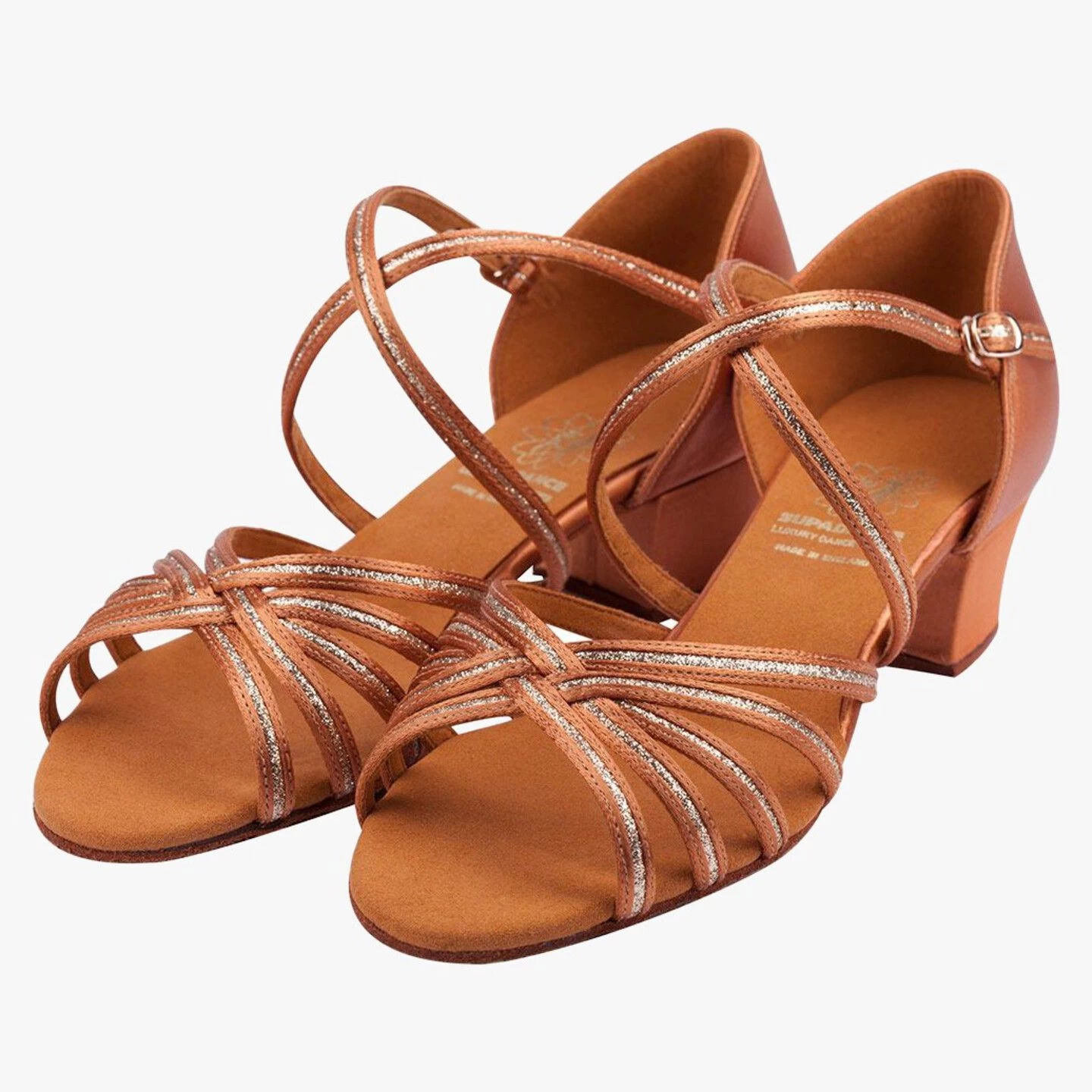 Style 1426 - Dark Tan Satin / Gold Shimmer - Image 3