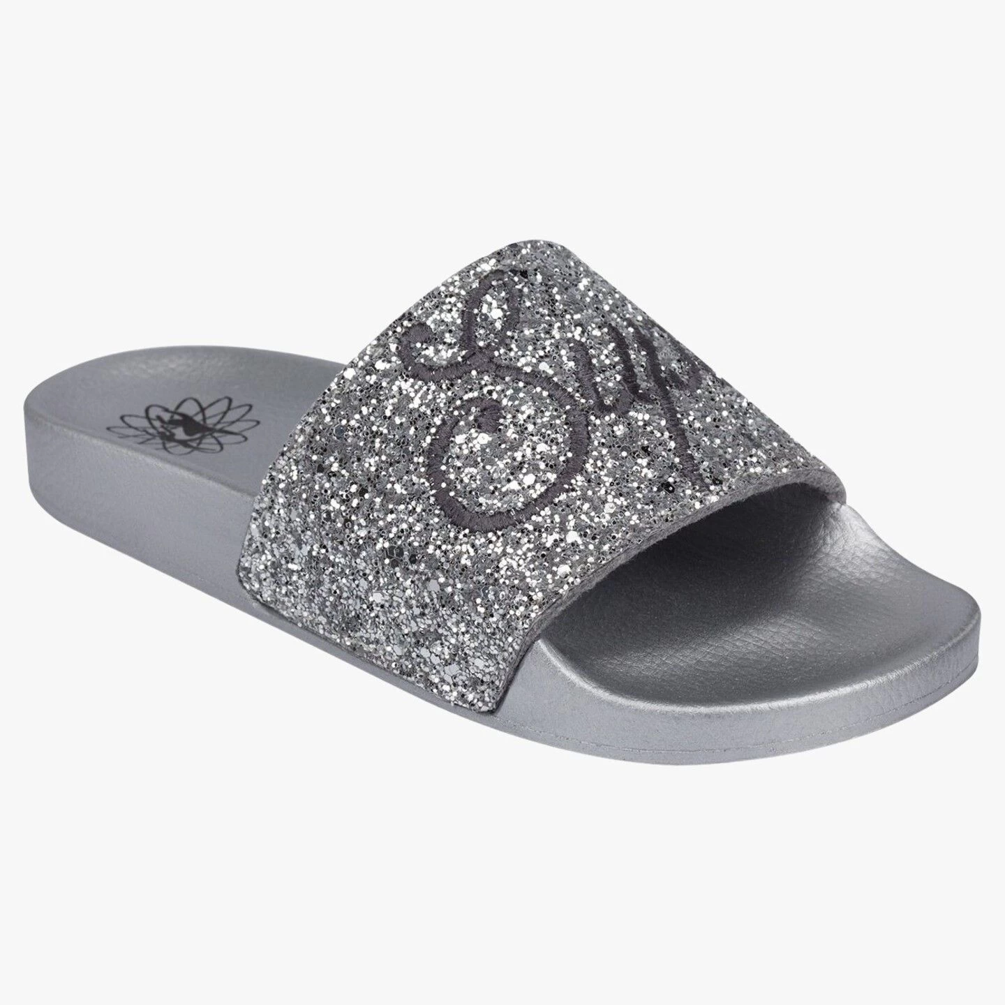 Style 7788 Silver Glitter Slides