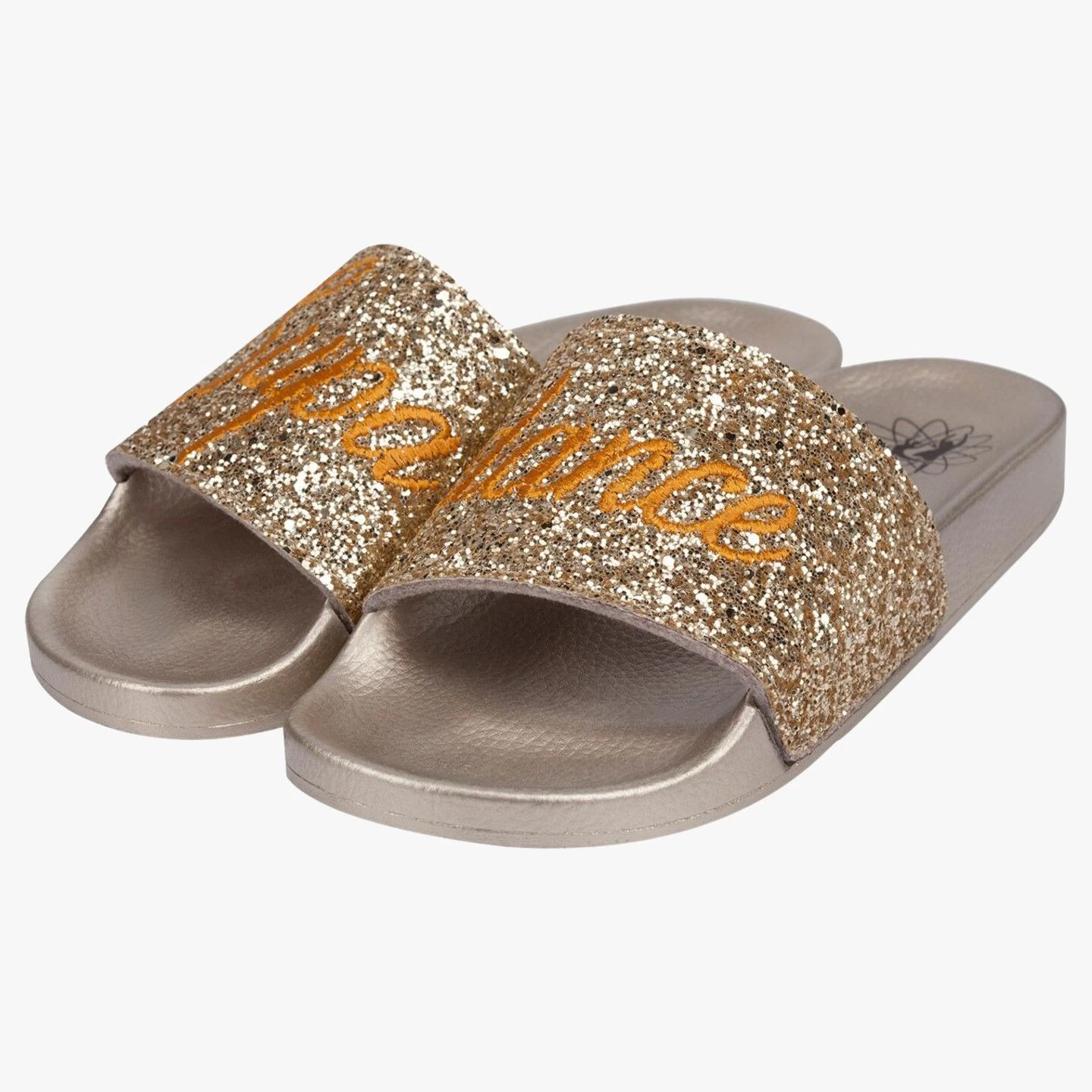 Style 7788 Gold Glitter Slides - Image 2
